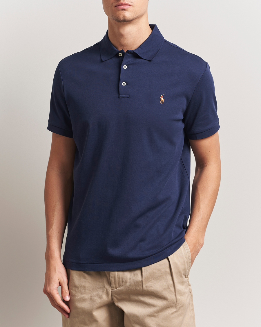 Herre | Pikéer | Polo Ralph Lauren | Custom Slim Fit Cotton Polo Refined Navy