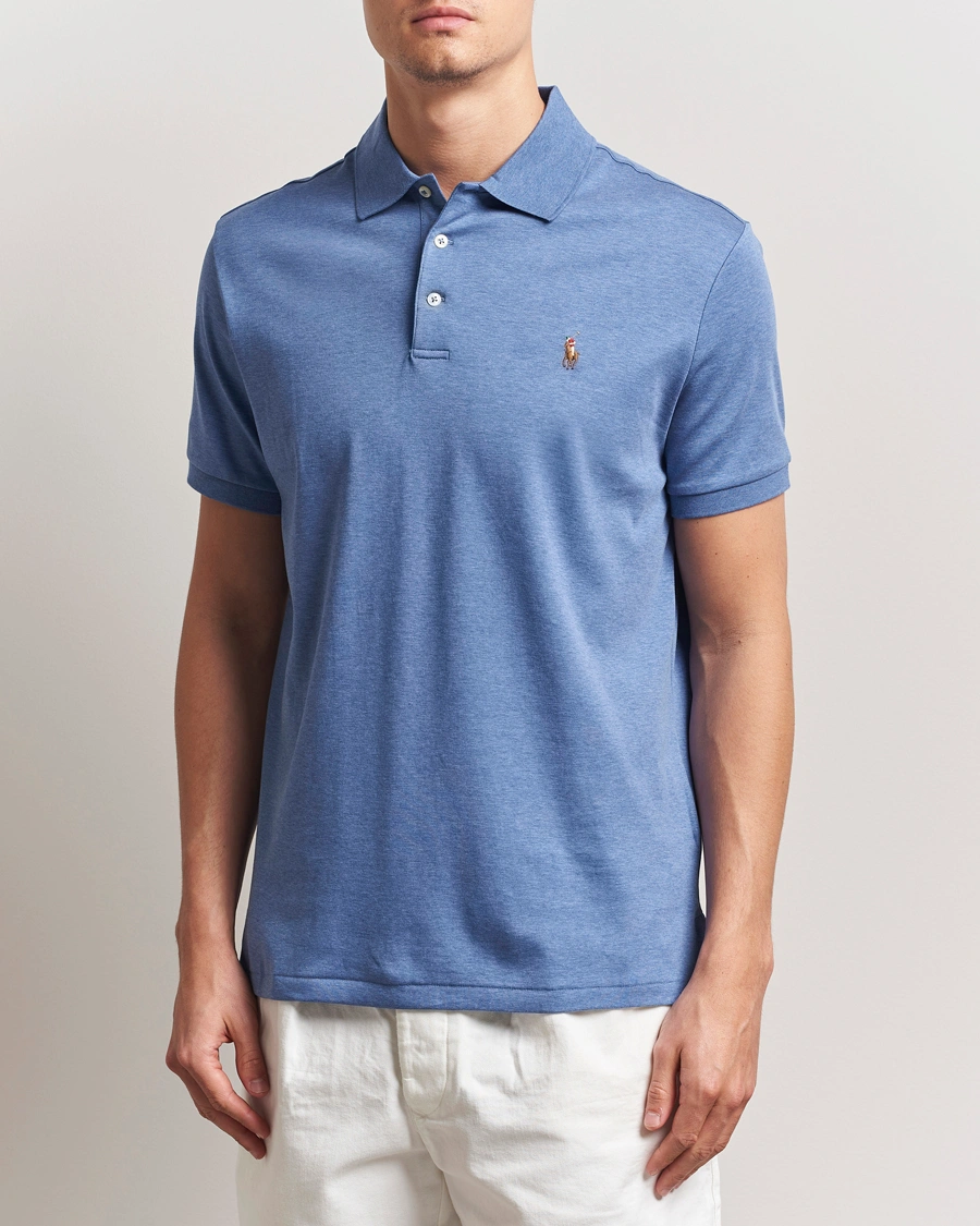 Herre | Pikéer | Polo Ralph Lauren | Custom Slim Fit Cotton Polo Faded Royal