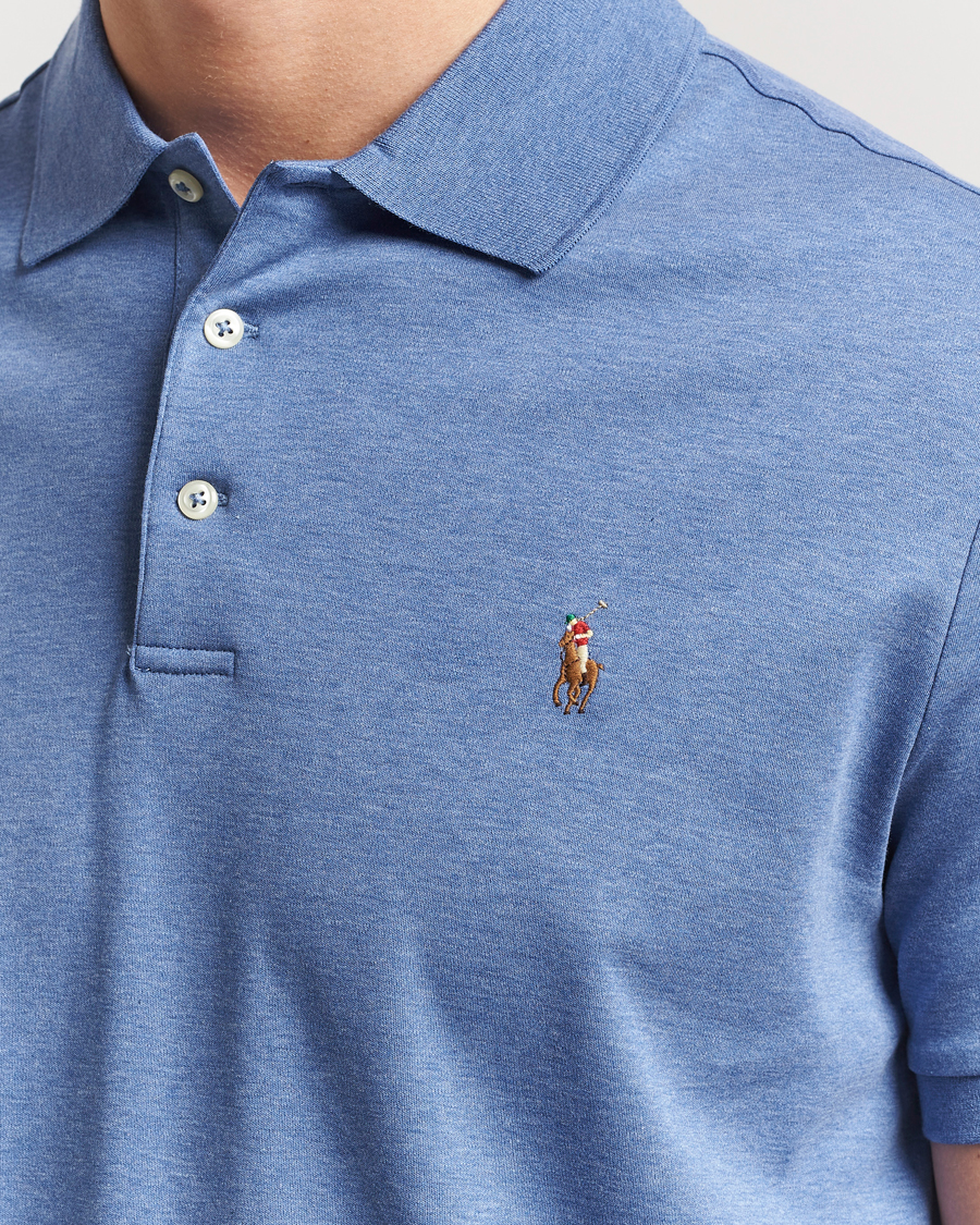 Herre | Pikéer | Polo Ralph Lauren | Custom Slim Fit Cotton Polo Faded Royal