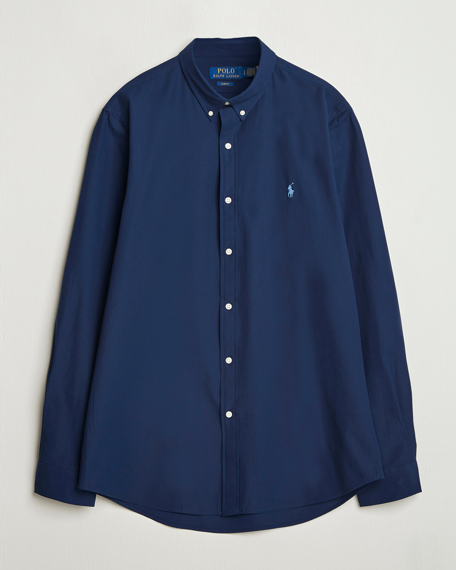 Herre | Skjorter | Polo Ralph Lauren | Slim Fit Poplin Shirt Newport Navy