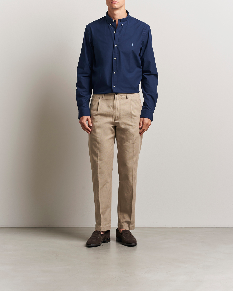 Herre | Skjorter | Polo Ralph Lauren | Slim Fit Poplin Shirt Newport Navy