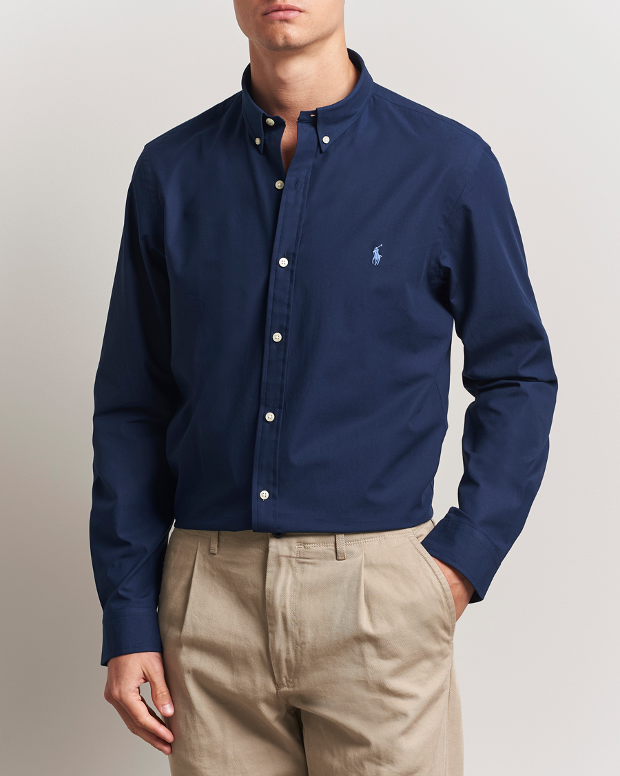 Herre | Skjorter | Polo Ralph Lauren | Slim Fit Poplin Shirt Newport Navy