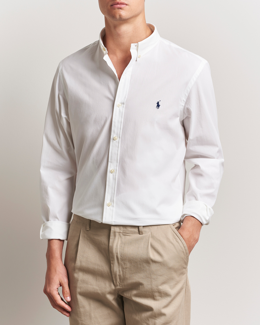 Herre | Skjorter | Polo Ralph Lauren | Slim Fit Poplin Shirt White