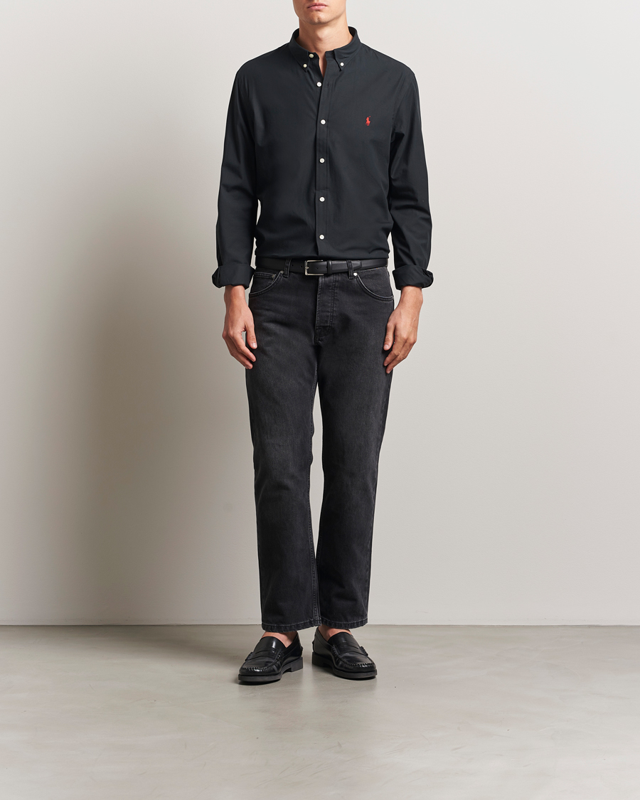 Herre | Skjorter | Polo Ralph Lauren | Slim Fit Poplin Shirt Polo Black
