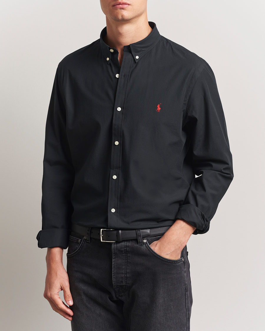 Herre | Skjorter | Polo Ralph Lauren | Slim Fit Poplin Shirt Polo Black