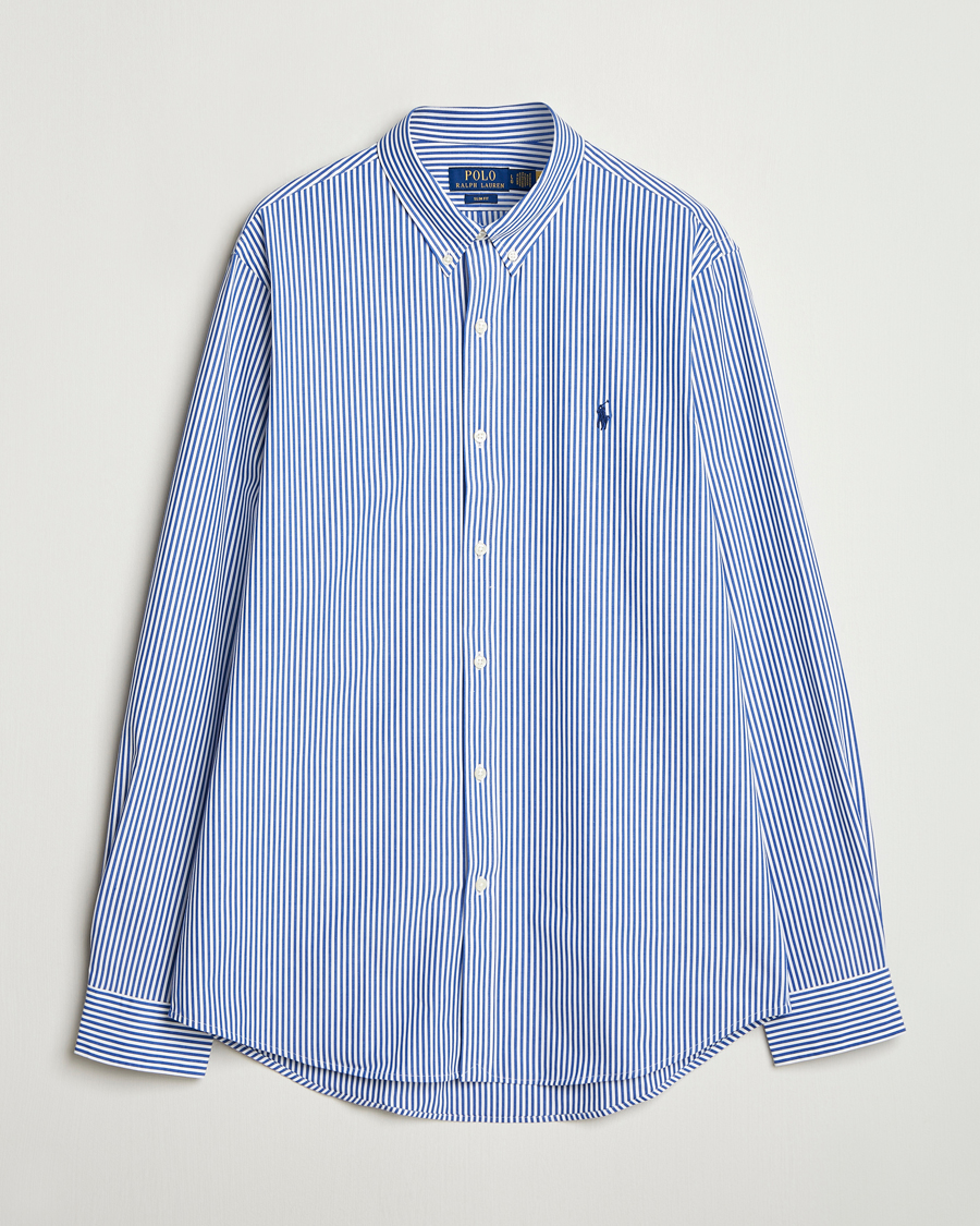 Herre | Skjorter | Polo Ralph Lauren | Slim Fit Poplin Shirt Blue/White Bengal Stripe