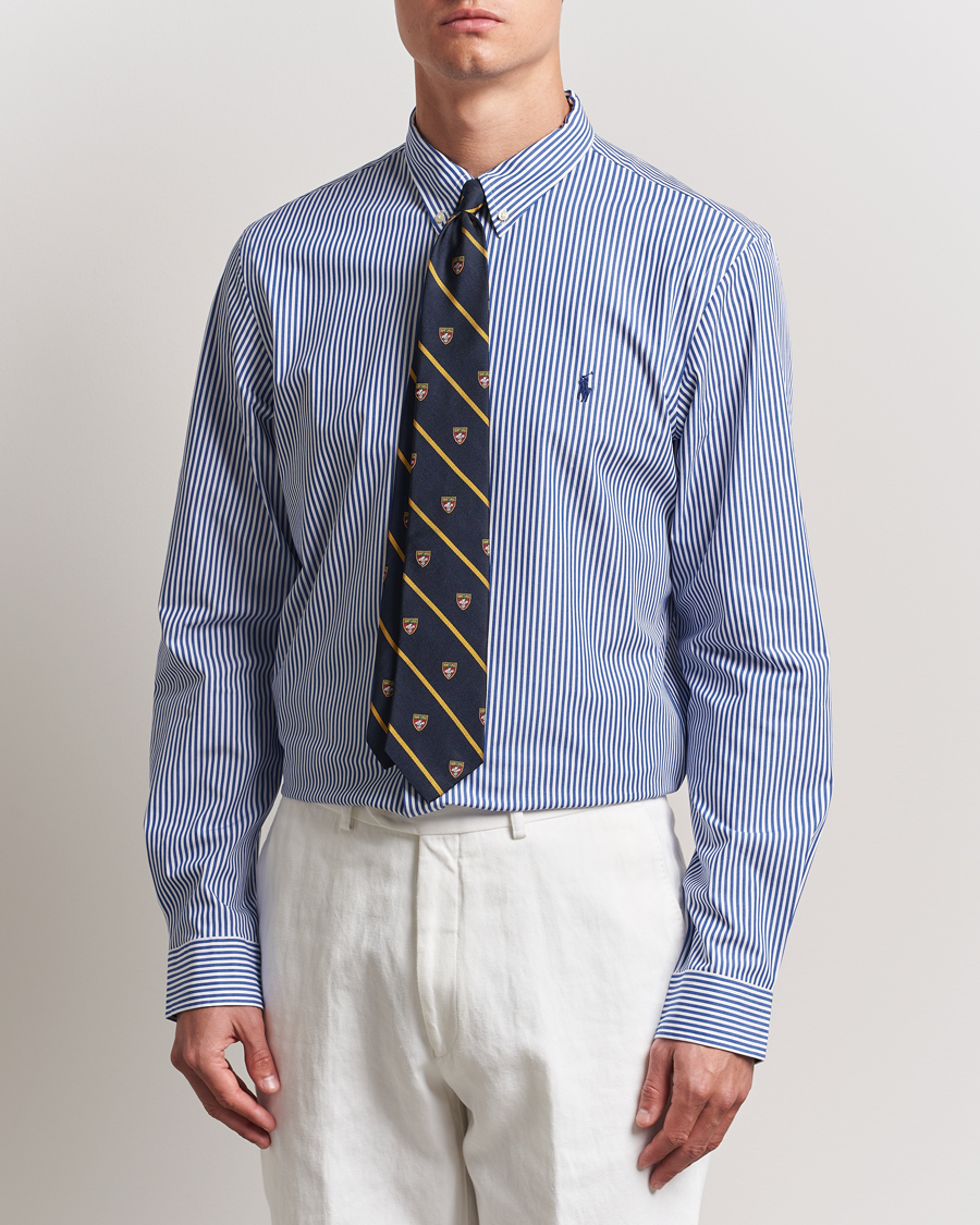 Herre | Skjorter | Polo Ralph Lauren | Slim Fit Poplin Shirt Blue/White Bengal Stripe
