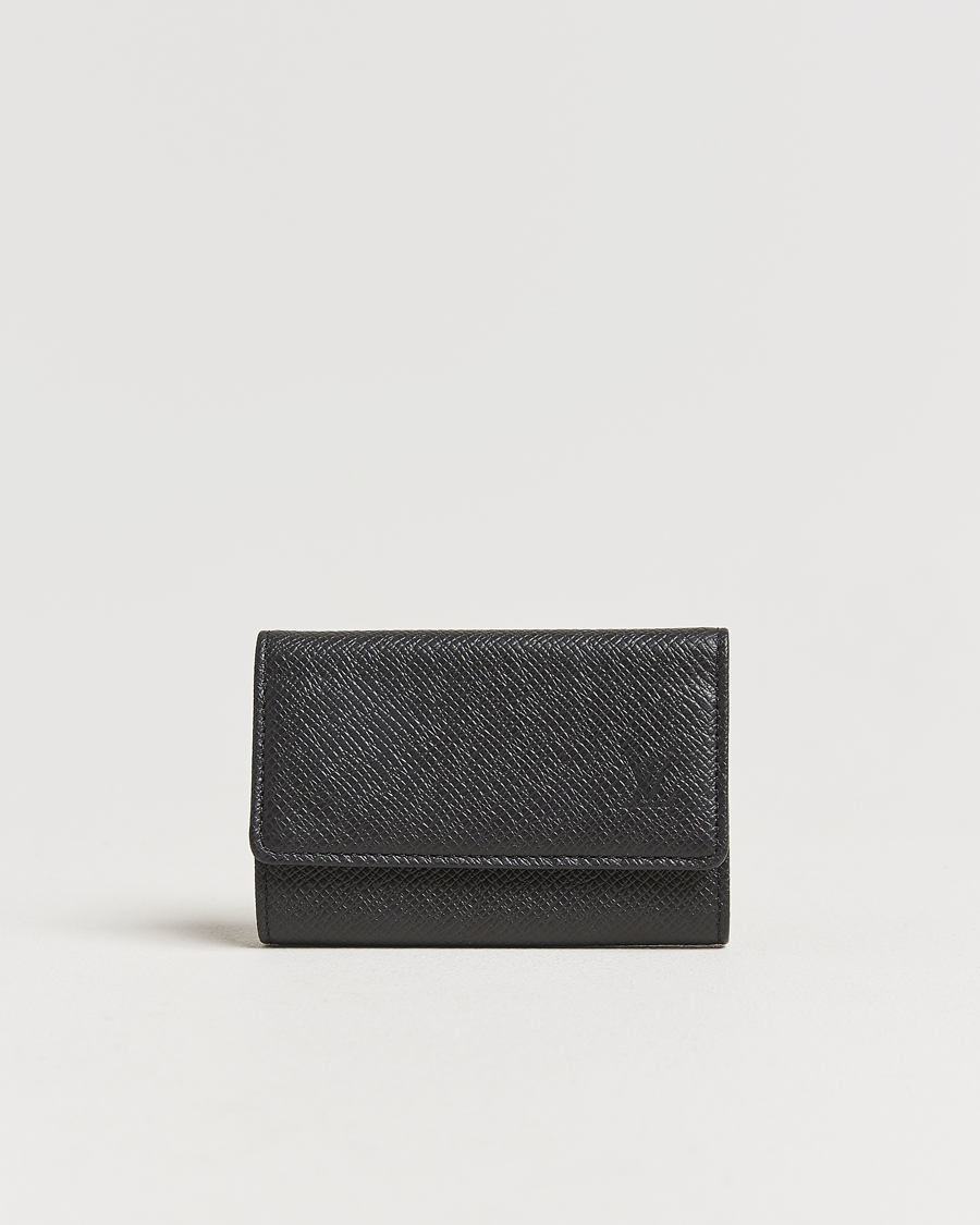 Herre | Louis Vuitton Pre-Owned 6 Key Holder Taiga Black | Louis Vuitton Pre-Owned | 6 Key Holder Taiga Black