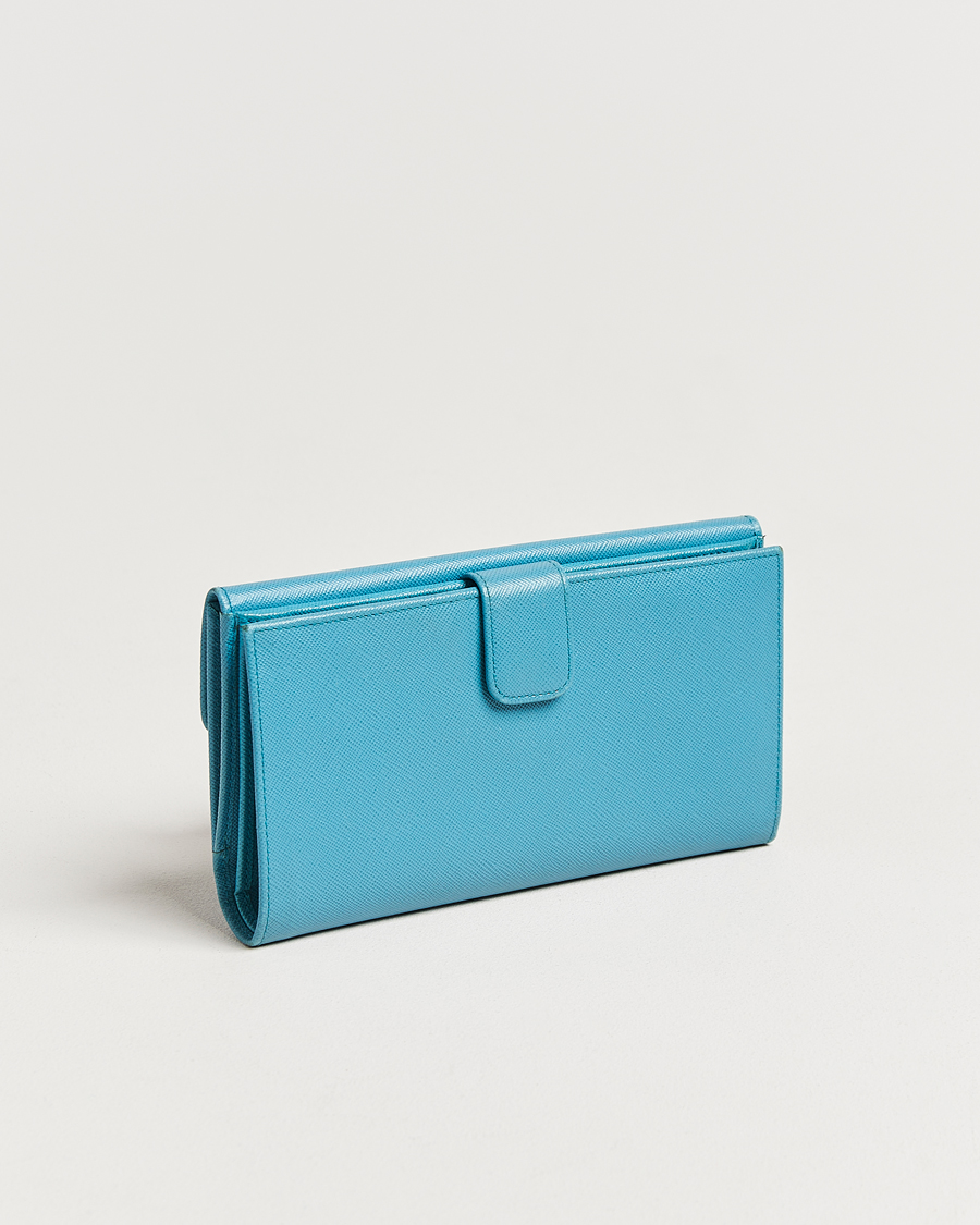 Herre | Pre-Owned & Vintage Bags | Prada Pre-Owned | Saffiano Leather Wallet Light Blue