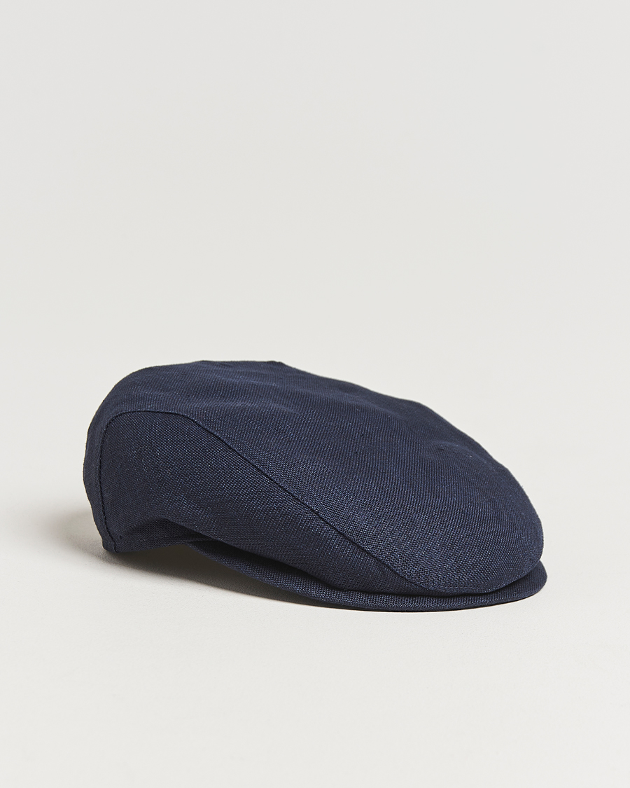 Herre | Hatter og capser | Wigéns | Ivy Slim Hopsack Linen Cap Navy