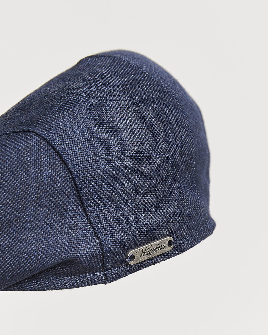 Herre | Hatter og capser | Wigéns | Ivy Slim Hopsack Linen Cap Navy