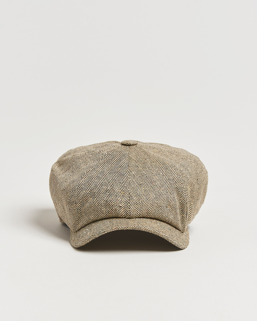 Herre | Hatter og capser | Wigéns | Newsboy Retro Herringbone Cap Dark Olive