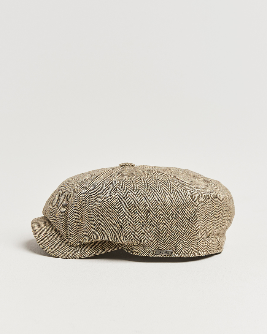 Herre | Hatter og capser | Wigéns | Newsboy Retro Herringbone Cap Dark Olive