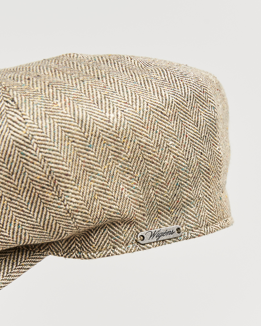 Herre | Hatter og capser | Wigéns | Newsboy Retro Herringbone Cap Dark Olive