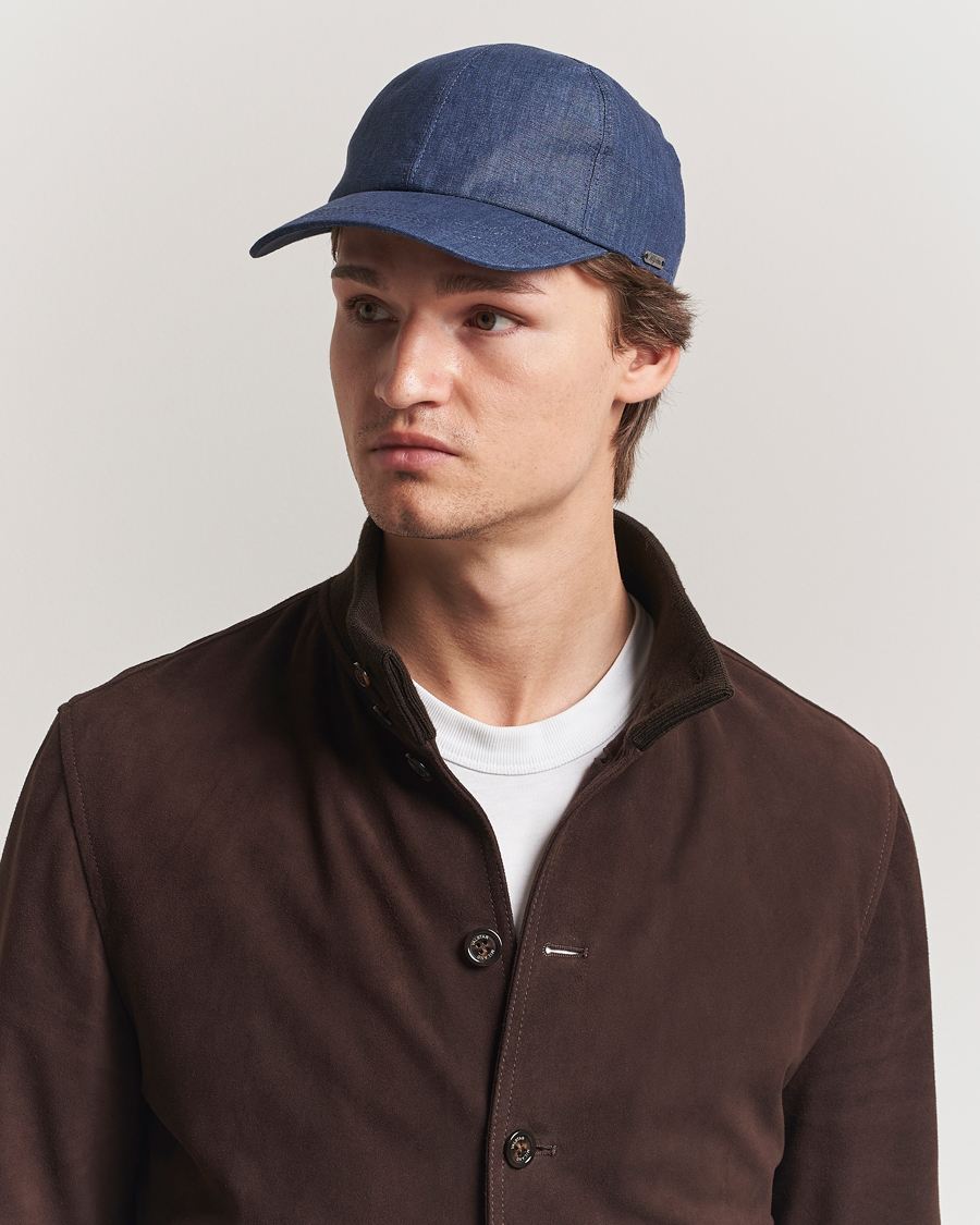 Herre | Hatter og capser | Wigéns | Baseball Linen Cap Denim Blue