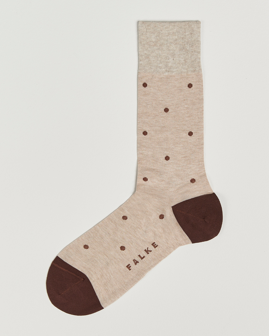 Herre | Undertøy | Falke | Cotton Dot Sock Taupe Melange