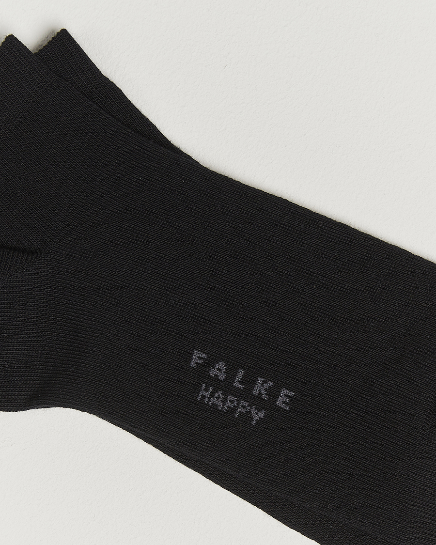 Herre | Undertøy | Falke | Happy 2-Pack Cotton Sneaker Socks Black