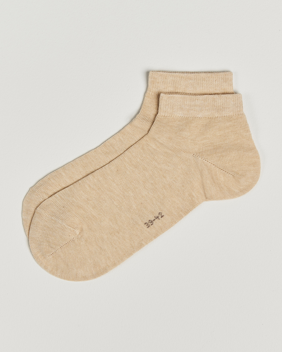 Herre | Undertøy | Falke | Happy 2-Pack Cotton Sneaker Socks Sand Melange