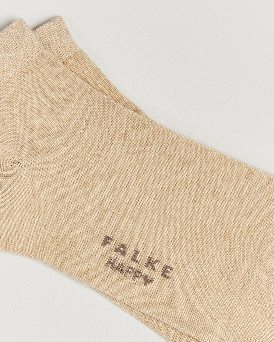 Herre | Undertøy | Falke | Happy 2-Pack Cotton Sneaker Socks Sand Melange