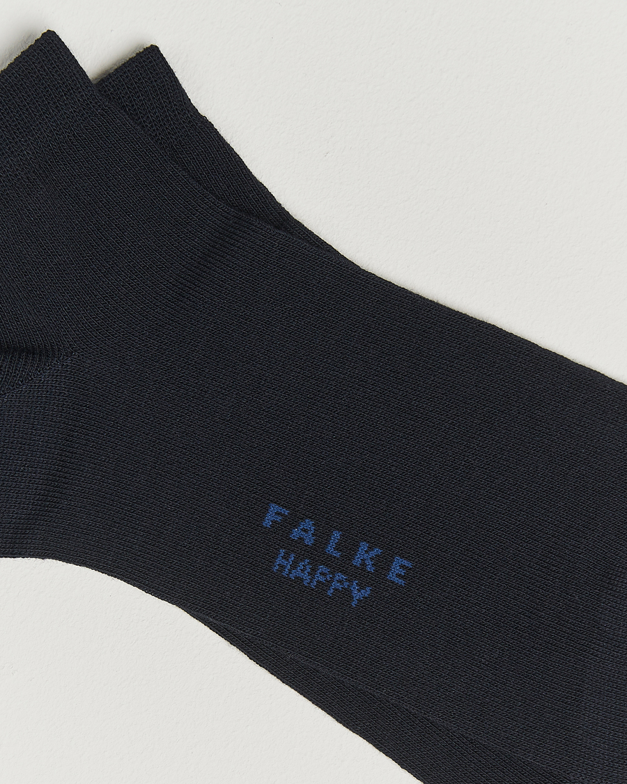 Herre | Undertøy | Falke | Happy 2-Pack Cotton Sneaker Socks Dark Navy