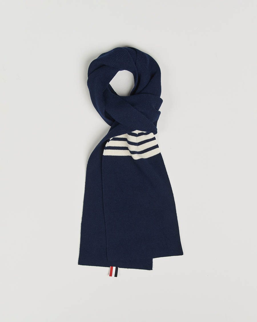 Herre | Skjerf | Thom Browne | Cashmere Rib Scarf Navy