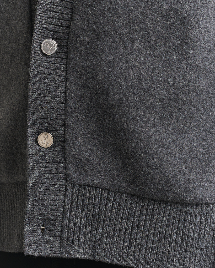 Herre | Gensere | Thom Browne | Wool Fleece Cardigan Charcoal