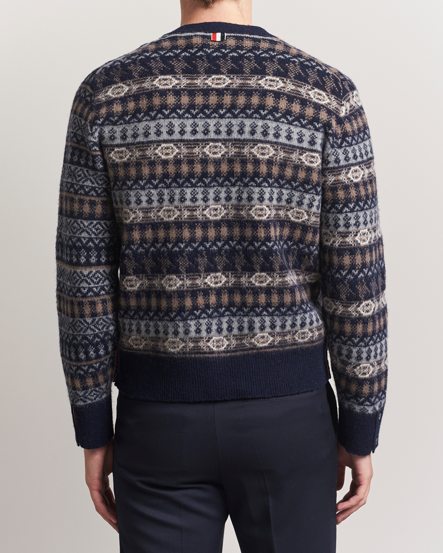Herre | Gensere | Thom Browne | Fairisle Jacquard Cardigan Navy