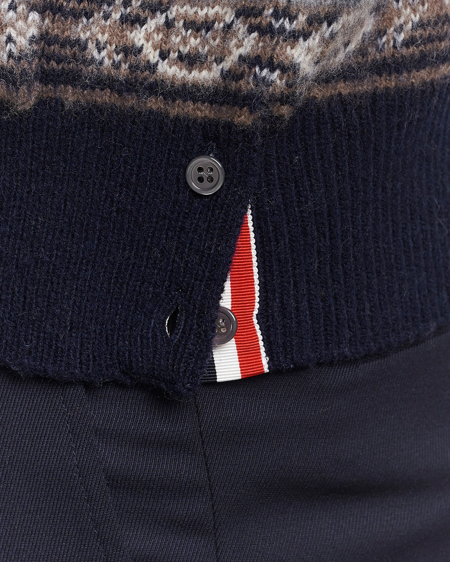 Herre | Gensere | Thom Browne | Fairisle Jacquard Cardigan Navy