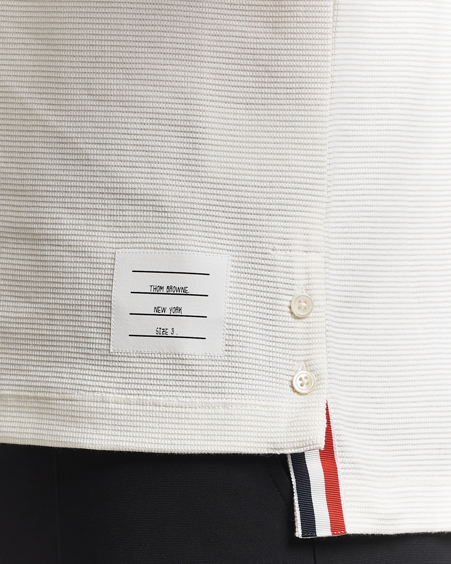 Herre | Pikéer | Thom Browne | Waffle Cotton Polo Natural White