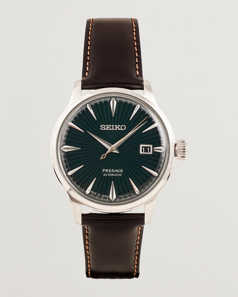 Herre | Seiko Presage Automatic Leather 41mm Green Dial | Seiko | Presage Automatic Leather 41mm Green Dial