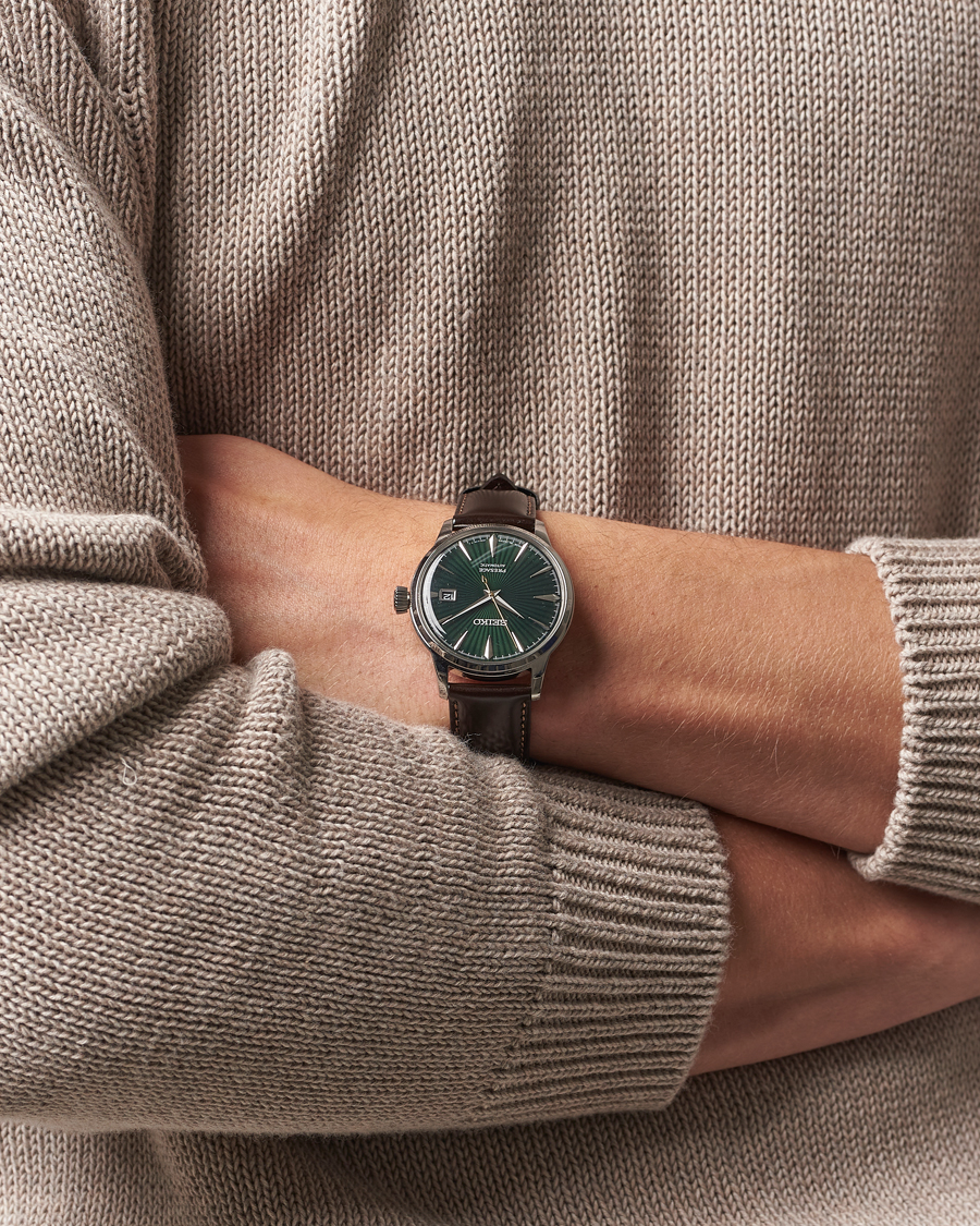 Herre | Seiko Presage Automatic Leather 41mm Green Dial | Seiko | Presage Automatic Leather 41mm Green Dial
