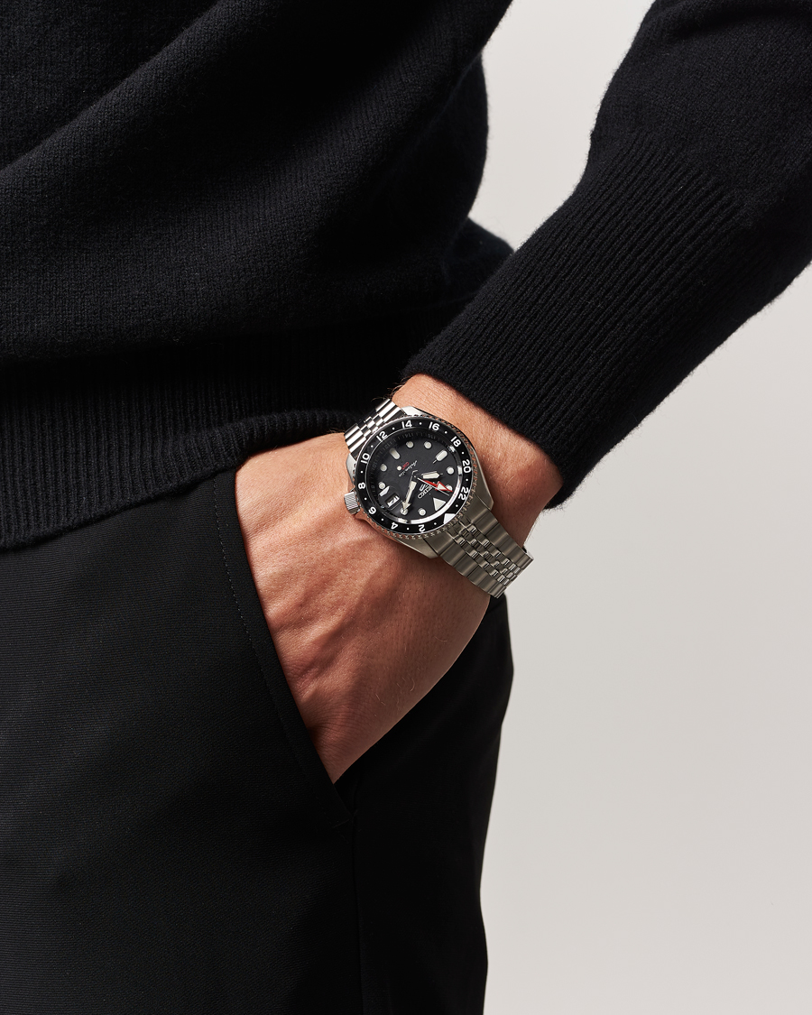 Herre | Seiko 5 Sports Automatic GMT Diver Steel 42mm Black Dial | Seiko | 5 Sports Automatic GMT Diver Steel 42mm Black Dial