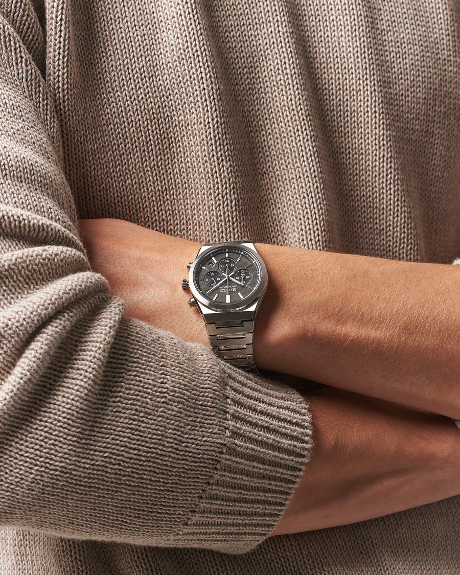 Herre | Seiko Quartz Chronograph Steel 40mm Grey Dial | Seiko | Quartz Chronograph Steel 40mm Grey Dial