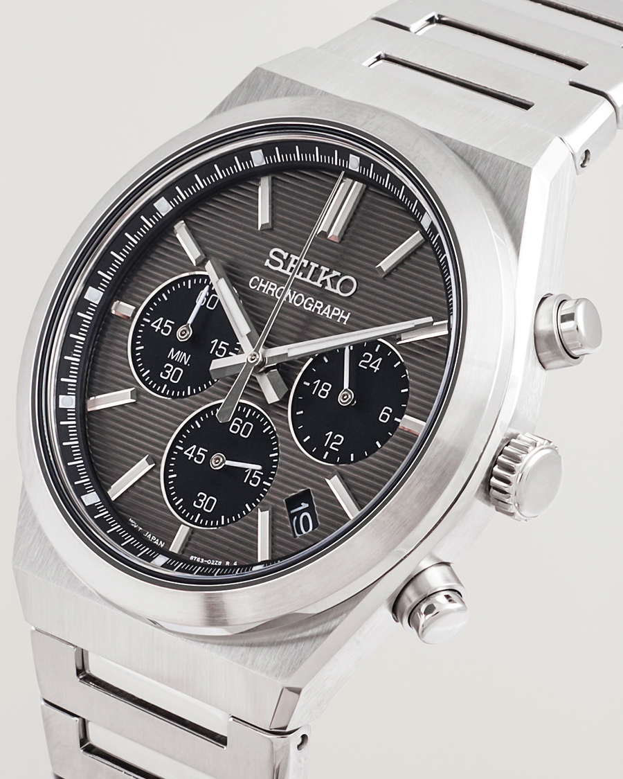 Herre | Seiko Quartz Chronograph Steel 40mm Grey Dial | Seiko | Quartz Chronograph Steel 40mm Grey Dial
