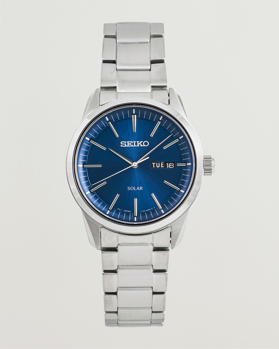 Herre | Seiko Solar Steel 40mm Blue Dial | Seiko | Solar Steel 40mm Blue Dial
