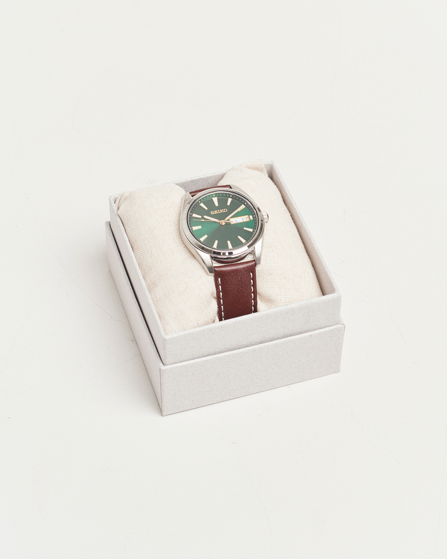 Herre | Seiko Quartz Leather 40mm Green Dial | Seiko | Quartz Leather 40mm Green Dial