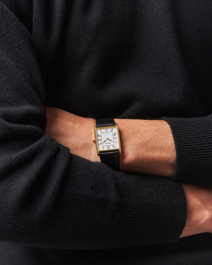 Herre | Seiko Quartz Gold Leather 28mm White Dial | Seiko | Quartz Gold Leather 28mm White Dial