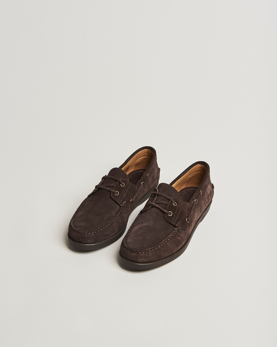 Herre | Seilersko | Oscar Jacobson | Deck Shoe Suede Chocolate Brown