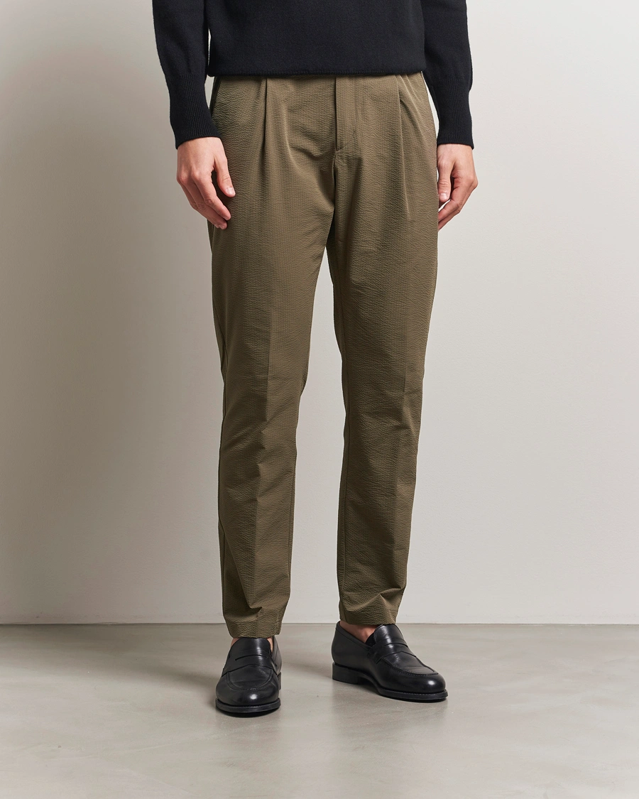 Herre | Bukser | Herno | Seersucker Drawstring Pants Verde Green