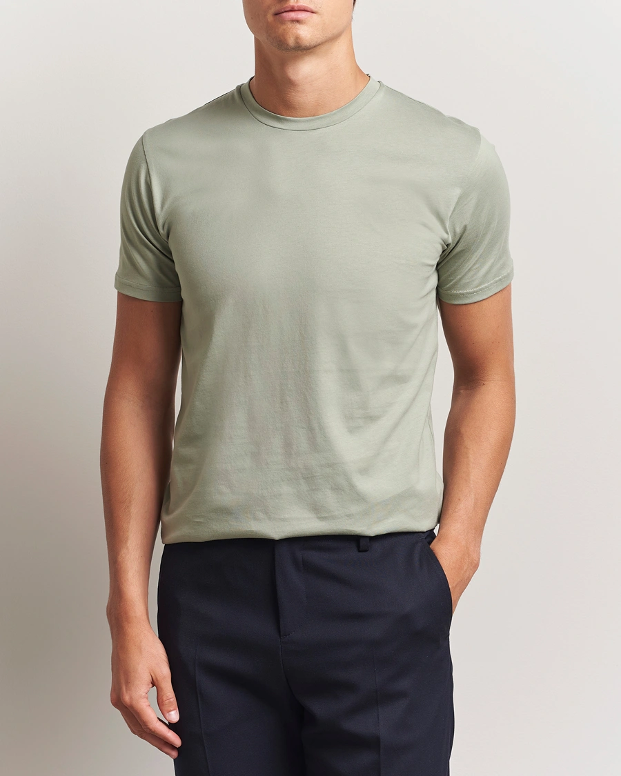 Herre | T-Shirts | Sunspel | Riviera Midweight T-Shirt Pastel Green
