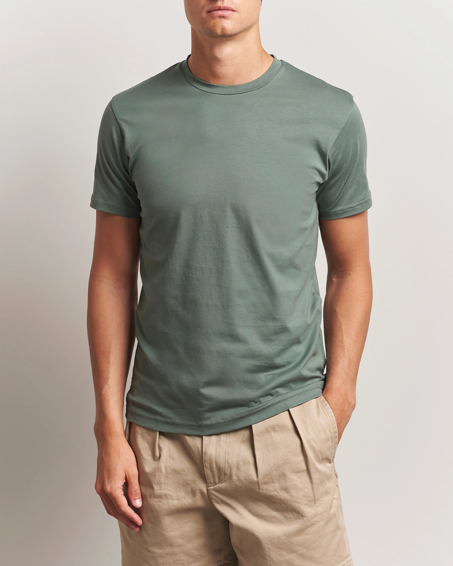 Herre | T-Shirts | Sunspel | Riviera Midweight T-Shirt Dusk Green