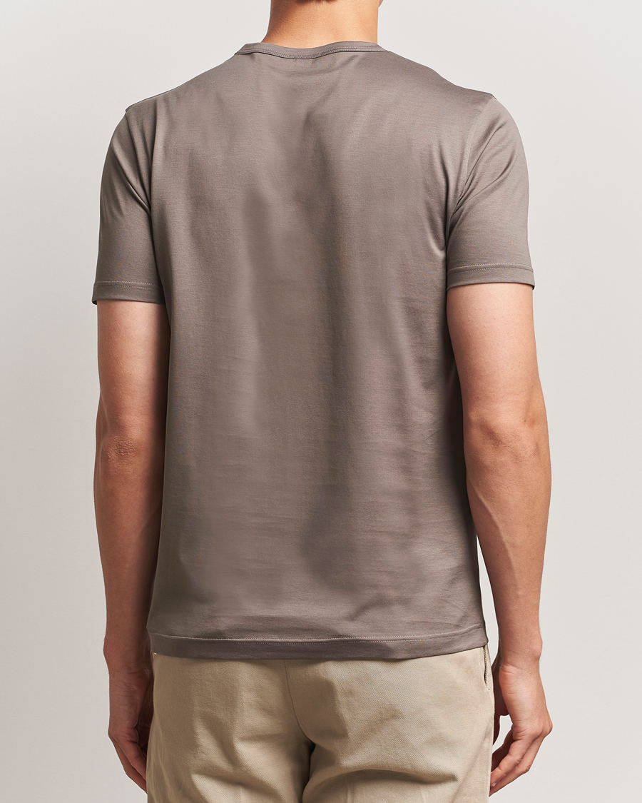Herre | T-Shirts | Sunspel | Crew Neck Q82 Cotton T-Shirt Walnut