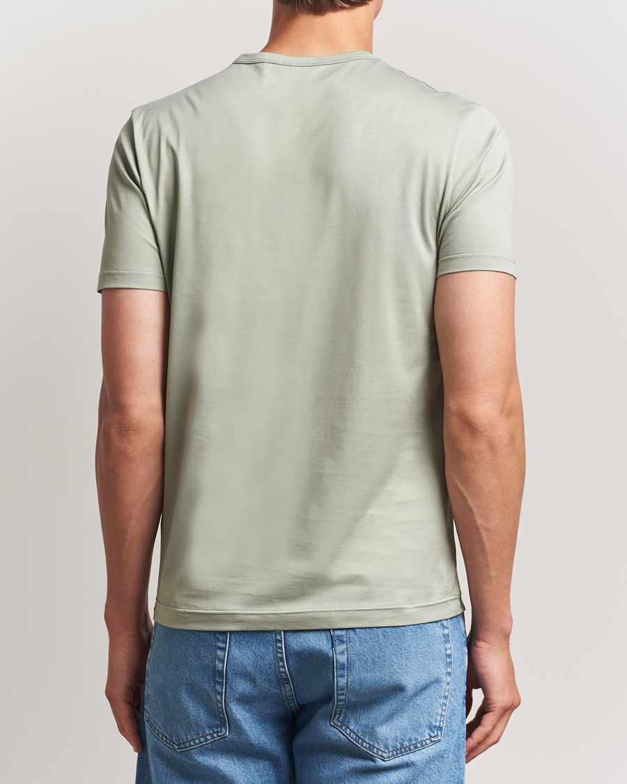 Herre | T-Shirts | Sunspel | Crew Neck Q82 Cotton T-Shirt Pastel Green