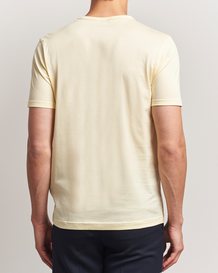 Herre | T-Shirts | Sunspel | Crew Neck Q82 Cotton T-Shirt Buttermilk