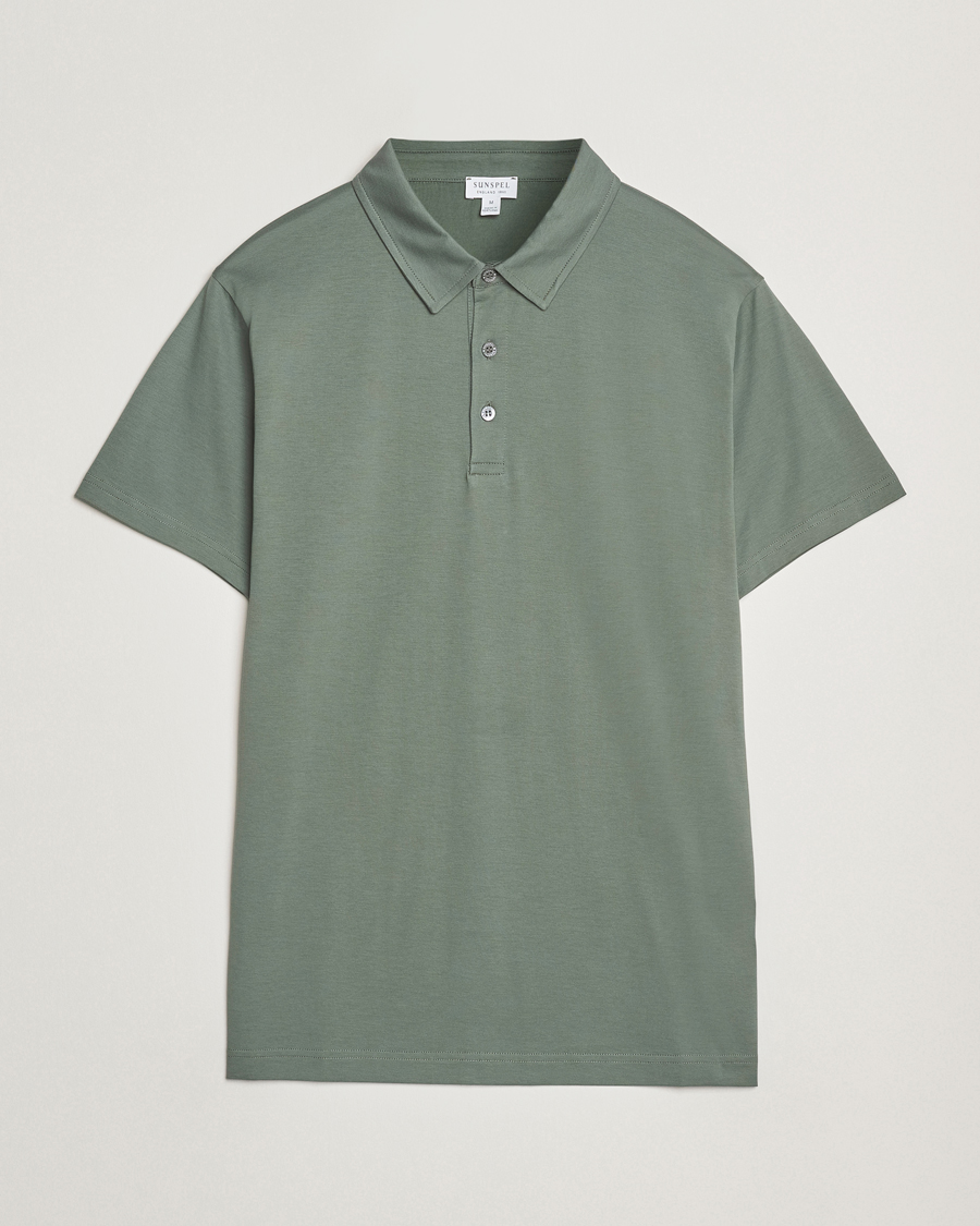 Herre | Pikéer | Sunspel | Cotton Jersey Polo Dusk Green