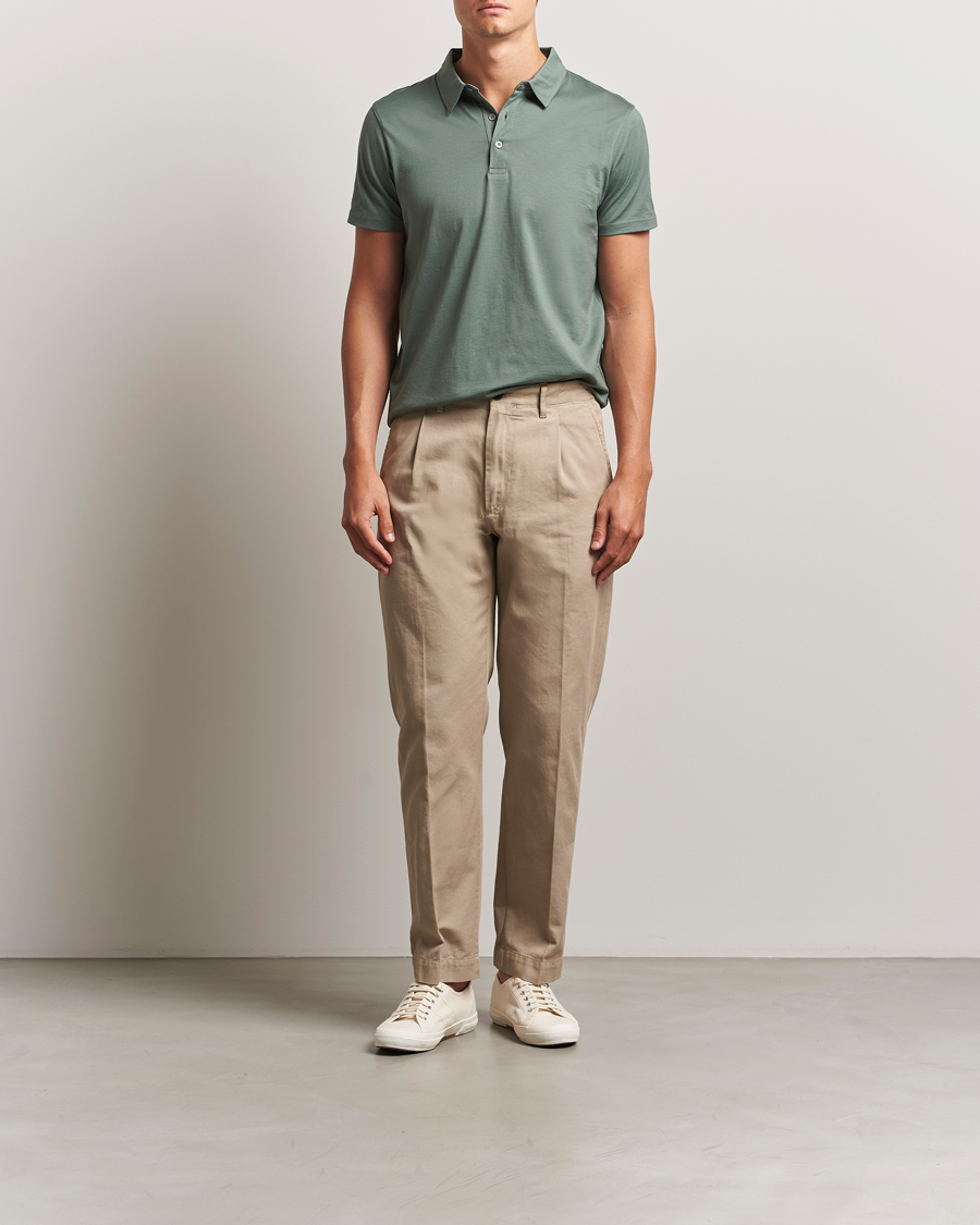 Herre | Pikéer | Sunspel | Cotton Jersey Polo Dusk Green
