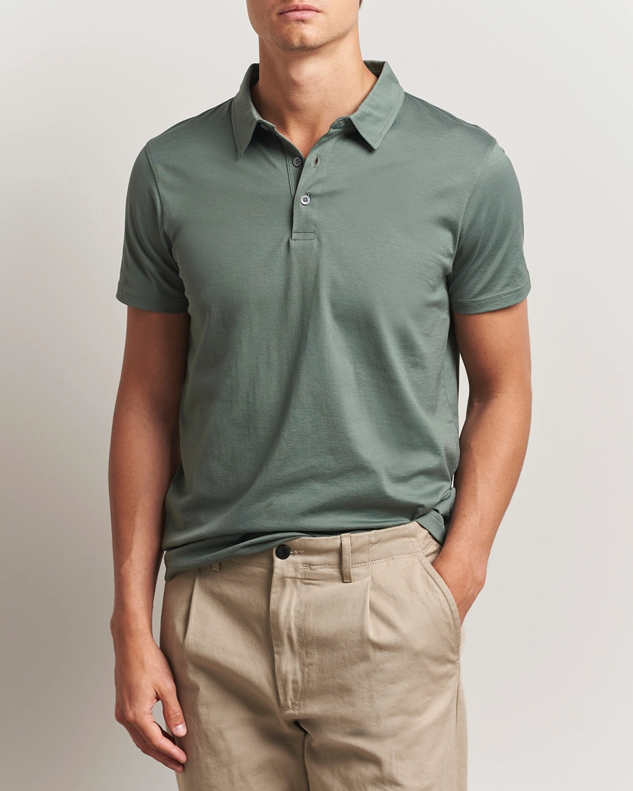 Herre | Pikéer | Sunspel | Cotton Jersey Polo Dusk Green