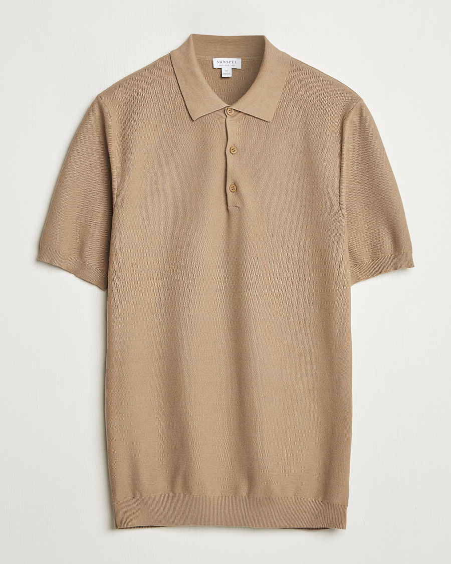 Herre | Pikéer | Sunspel | Fine Texture Polo Dune