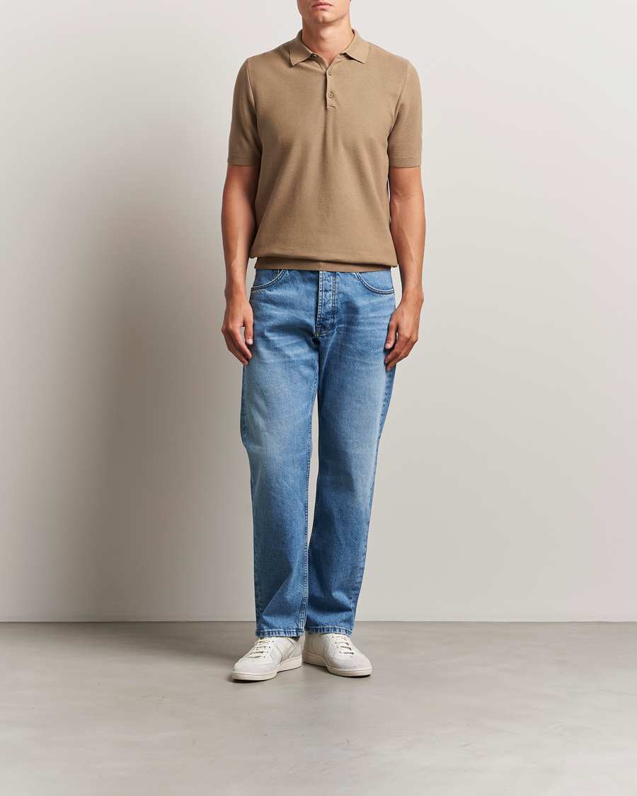 Herre | Pikéer | Sunspel | Fine Texture Polo Dune