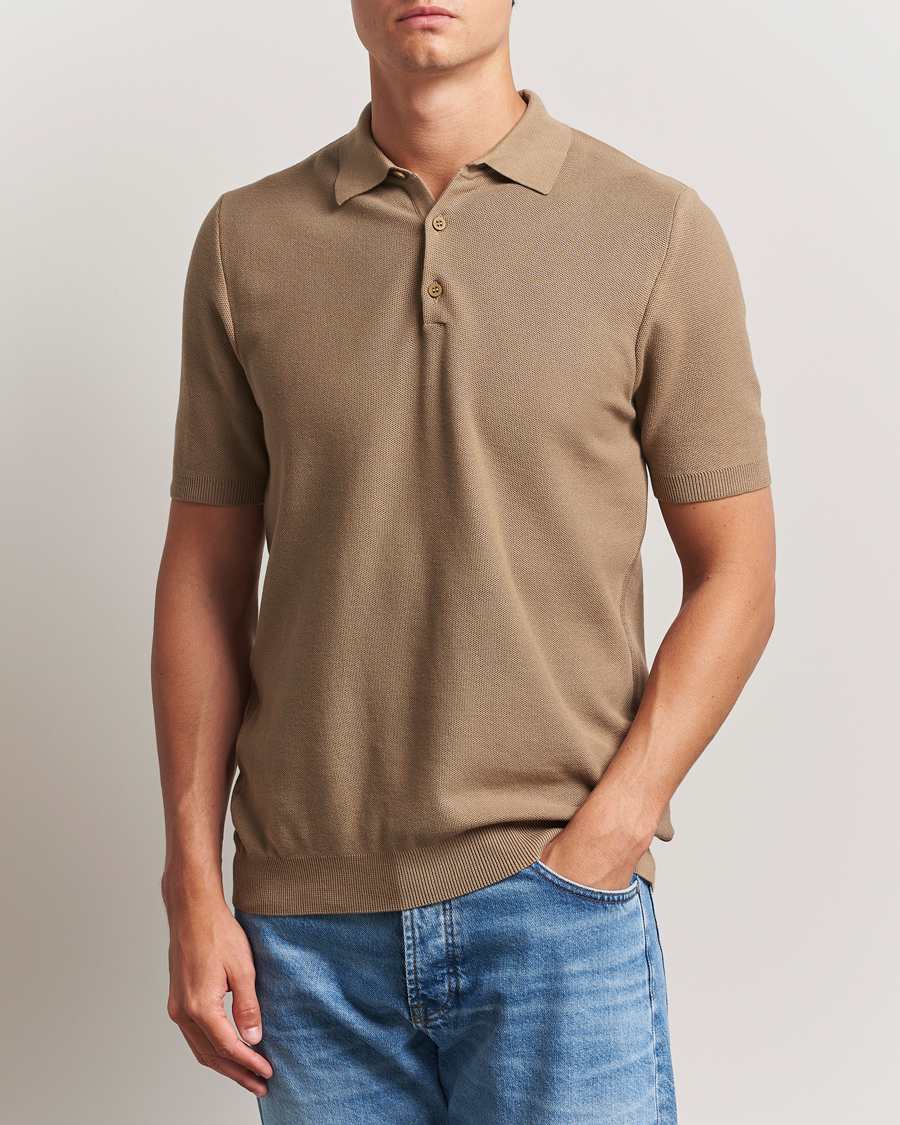 Herre | Pikéer | Sunspel | Fine Texture Polo Dune